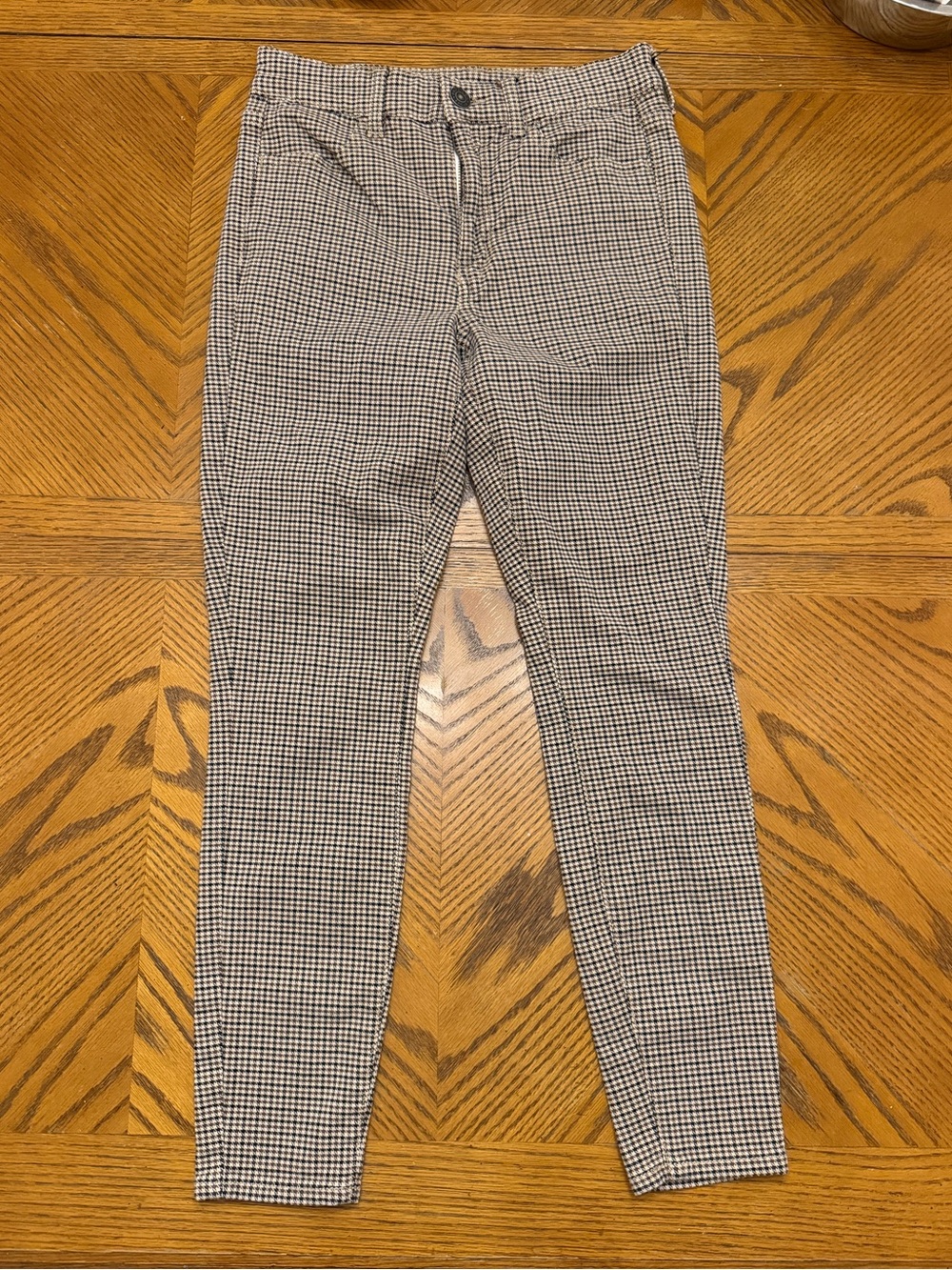 American Eagle Outfitters Black & White Checked Slim Chinos